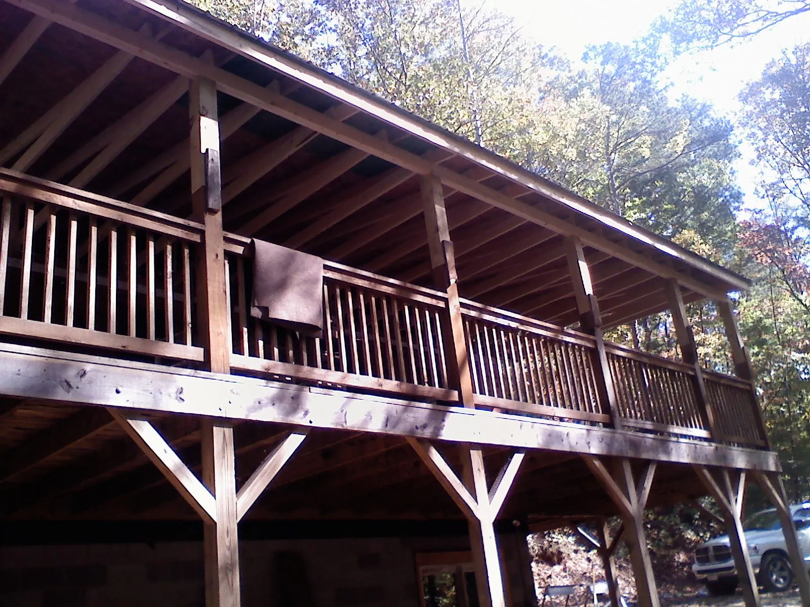 Timber framing under a new elevated porch and deck — Roof Leak Repair in Wyocena by Roofing Brothers